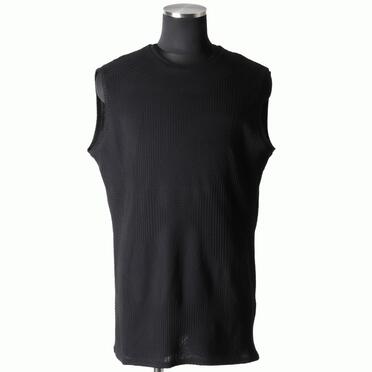 Deformed Stripe Pattern Tank Top　BLACK No.1