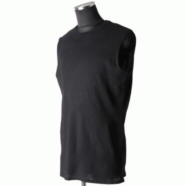 Deformed Stripe Pattern Tank Top　BLACK No.2