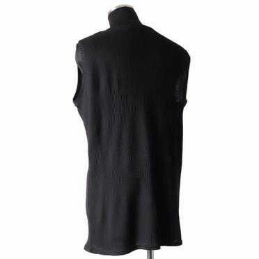 Deformed Stripe Pattern Tank Top　BLACK No.4