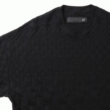 Gradient Plaid Pattern Jumbo Tee　BLACK No.7