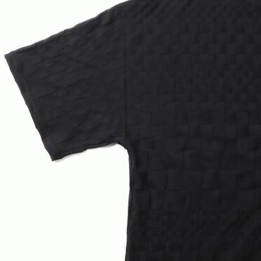 Gradient Plaid Pattern Jumbo Tee　BLACK No.8