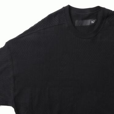 Deformed Stripe Pattern Jumbo Tee　BLACK No.7