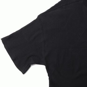 Deformed Stripe Pattern Jumbo Tee　BLACK No.8