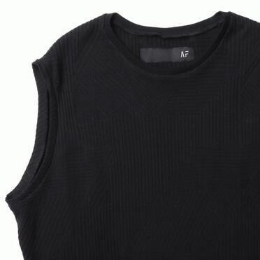 Deformed Stripe Pattern Tank Top　BLACK No.7