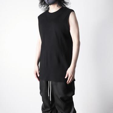 Deformed Stripe Pattern Tank Top　BLACK No.12