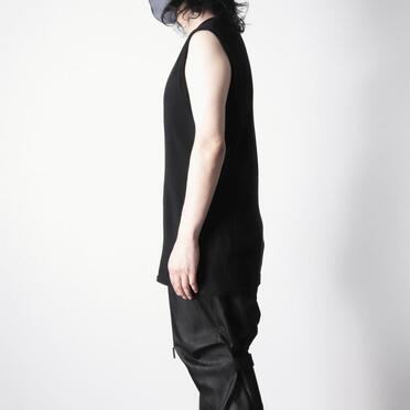 Deformed Stripe Pattern Tank Top　BLACK No.13