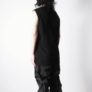 Deformed Stripe Pattern Tank Top　BLACK No.14