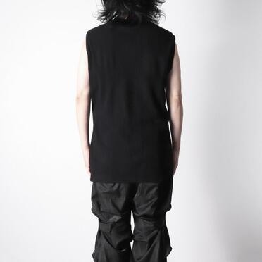 Deformed Stripe Pattern Tank Top　BLACK No.15