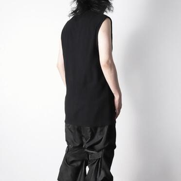 Deformed Stripe Pattern Tank Top　BLACK No.16