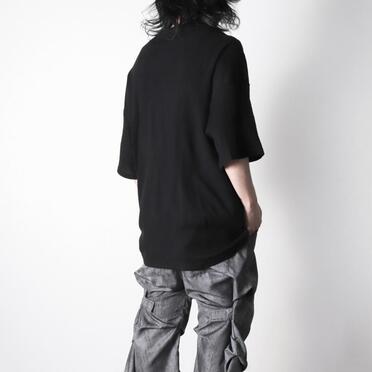Deformed Stripe Pattern Jumbo Tee　BLACK No.16