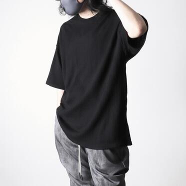 Deformed Stripe Pattern Jumbo Tee　BLACK No.18