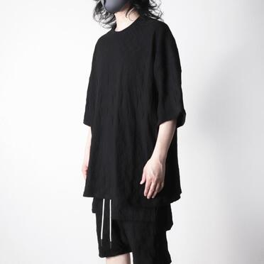 Gradient Plaid Pattern Jumbo Tee　BLACK No.12