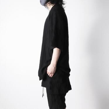 Gradient Plaid Pattern Jumbo Tee　BLACK No.13
