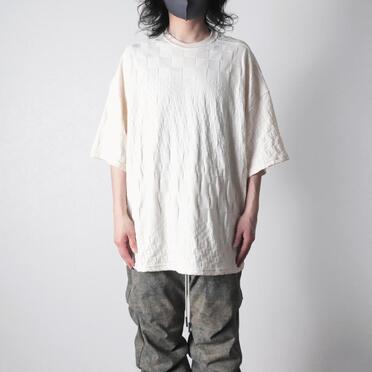 Gradient Plaid Pattern Jumbo Tee　CREAM No.11