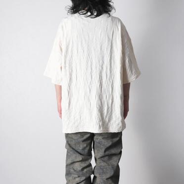 Gradient Plaid Pattern Jumbo Tee　CREAM No.15
