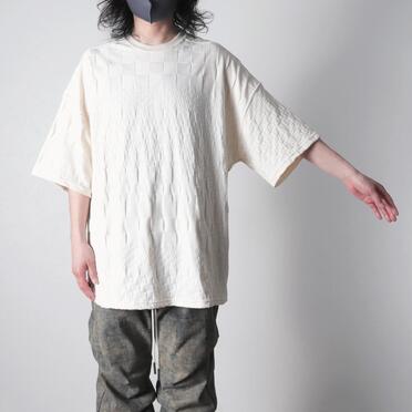 Gradient Plaid Pattern Jumbo Tee　CREAM No.17