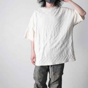 Gradient Plaid Pattern Jumbo Tee　CREAM No.18