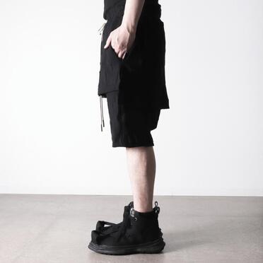 Gradient Plaid Pattern Layered Shorts　BLACK No.15