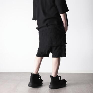 Gradient Plaid Pattern Layered Shorts　BLACK No.22