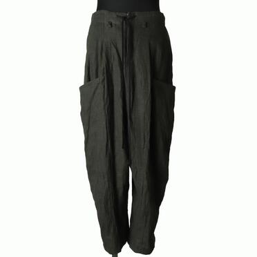 リネンキャンバス両面起毛 バルーンパンツ　KHAKI No.1