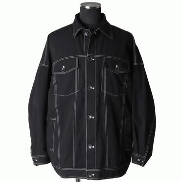 オーガニックコットン オーバーサイズジャケット　BLACK×WHITE No.1