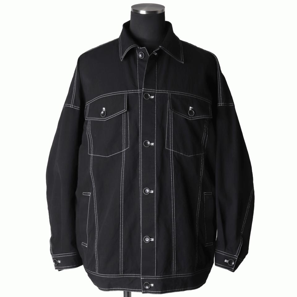 オーガニックコットン オーバーサイズジャケット　BLACK×WHITE