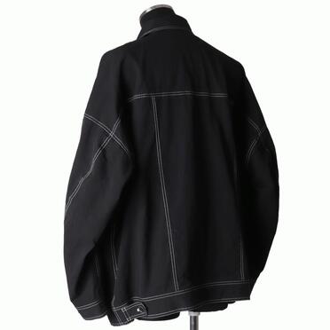 オーガニックコットン オーバーサイズジャケット　BLACK×WHITE No.4