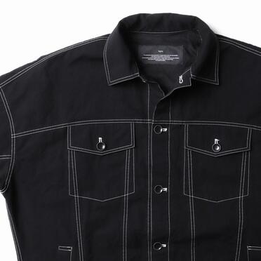 オーガニックコットン オーバーサイズジャケット　BLACK×WHITE No.7