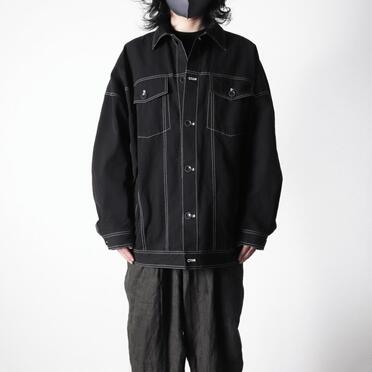 オーガニックコットン オーバーサイズジャケット　BLACK×WHITE No.13