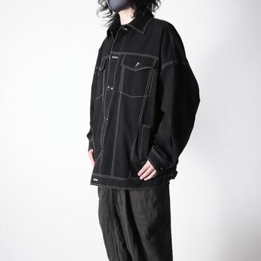 オーガニックコットン オーバーサイズジャケット　BLACK×WHITE No.14