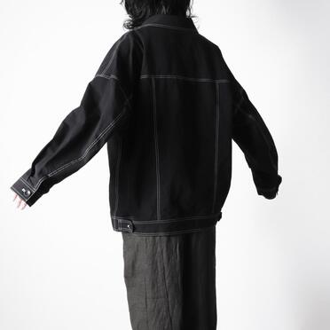 オーガニックコットン オーバーサイズジャケット　BLACK×WHITE No.16