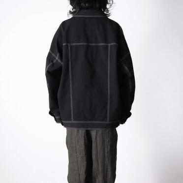 オーガニックコットン オーバーサイズジャケット　BLACK×WHITE No.17