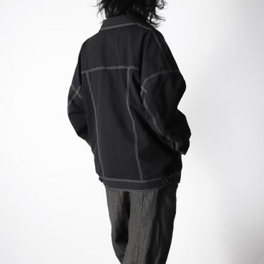 オーガニックコットン オーバーサイズジャケット　BLACK×WHITE No.18
