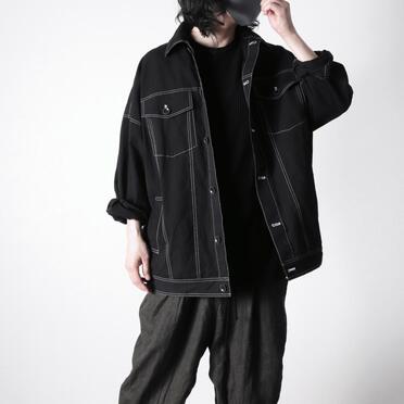 オーガニックコットン オーバーサイズジャケット　BLACK×WHITE No.20