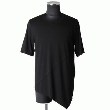 レーヨンベア天竺 アシンメトリーTシャツ　BLACK No.1