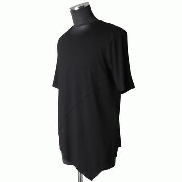 レーヨンベア天竺 アシンメトリーTシャツ　BLACK No.2