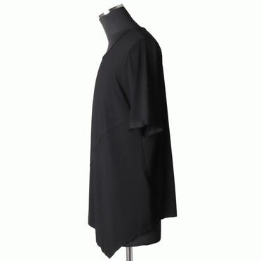 レーヨンベア天竺 アシンメトリーTシャツ　BLACK No.3