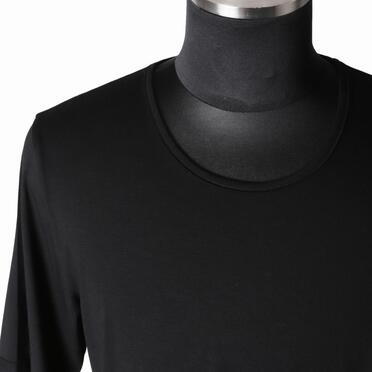 レーヨンベア天竺 アシンメトリーTシャツ　BLACK No.7