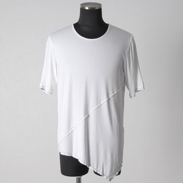 レーヨンベア天竺 アシンメトリーTシャツ　WHITE No.1