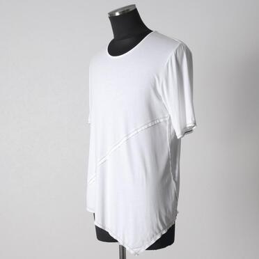 レーヨンベア天竺 アシンメトリーTシャツ　WHITE No.2