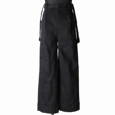 ストレッチデニム サスペンダー付きワイドパンツ　BLACK No.1