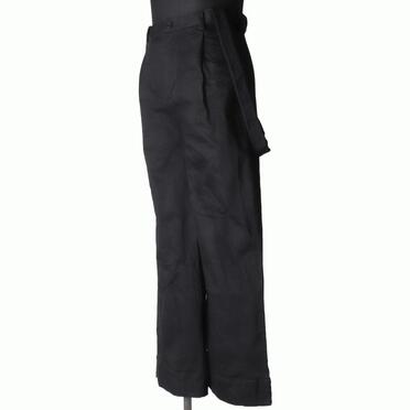 ストレッチデニム サスペンダー付きワイドパンツ　BLACK No.2