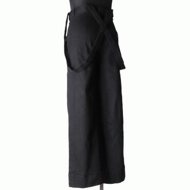 ストレッチデニム サスペンダー付きワイドパンツ　BLACK No.4