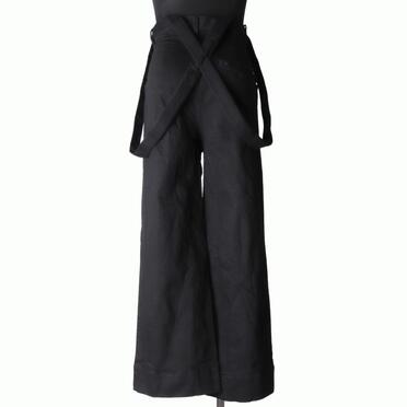 ストレッチデニム サスペンダー付きワイドパンツ　BLACK No.5