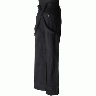 ストレッチデニム サスペンダー付きワイドパンツ　BLACK No.6