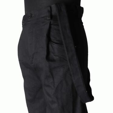 ストレッチデニム サスペンダー付きワイドパンツ　BLACK No.8