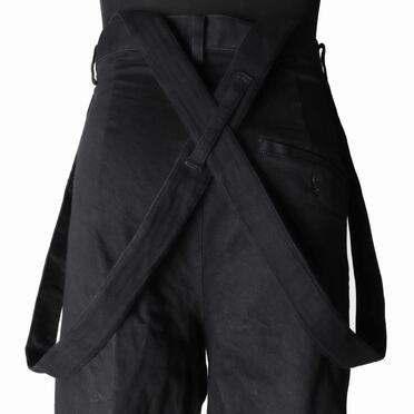 ストレッチデニム サスペンダー付きワイドパンツ　BLACK No.9