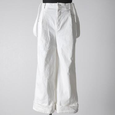 ストレッチデニム サスペンダー付きワイドパンツ　WHITE No.1