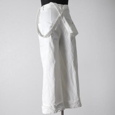 ストレッチデニム サスペンダー付きワイドパンツ　WHITE No.4