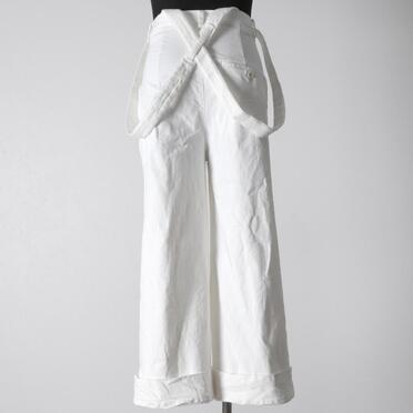 ストレッチデニム サスペンダー付きワイドパンツ　WHITE No.5